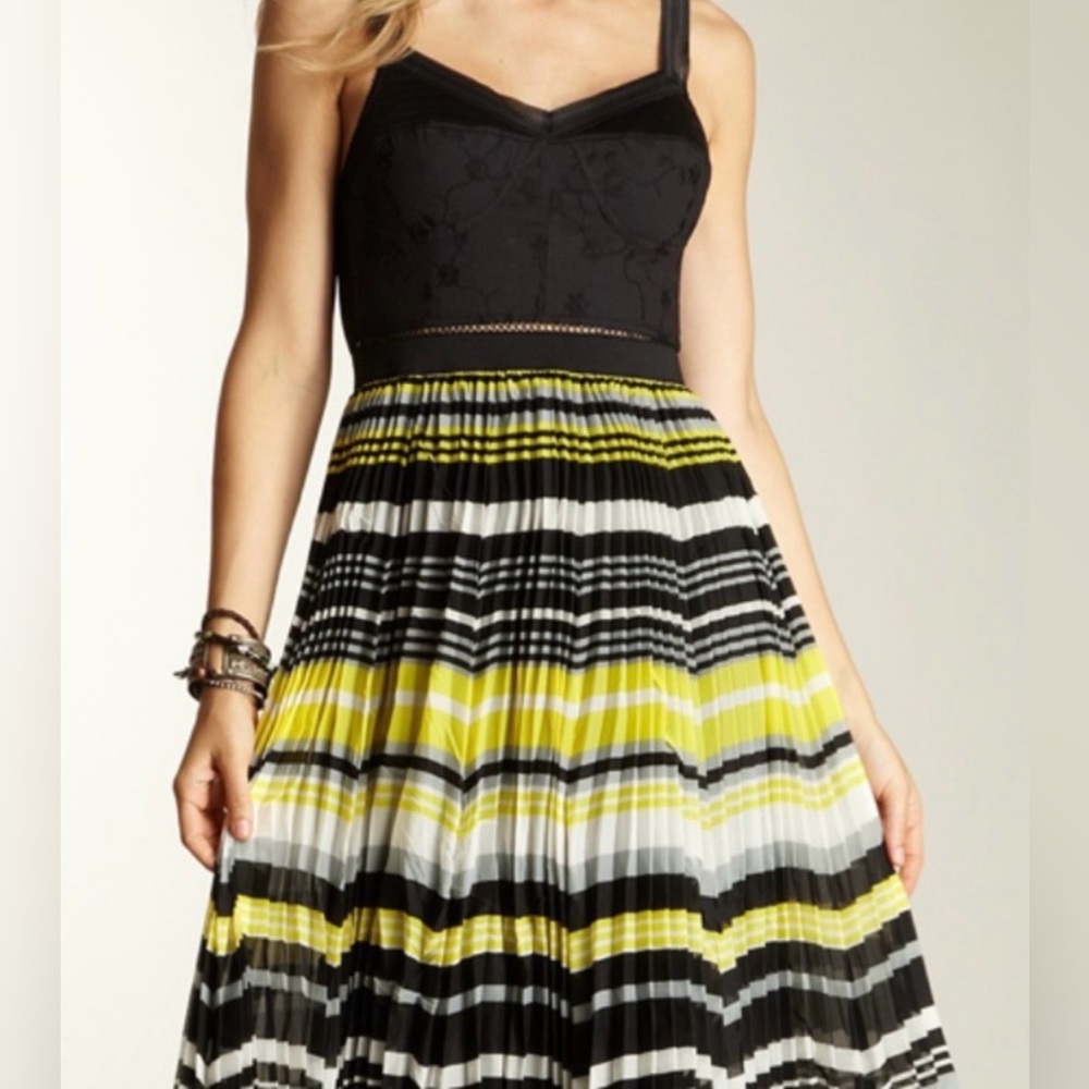 NWOT: Free People California Sunrise stripe bustier maxi dress. Women’s Size 4